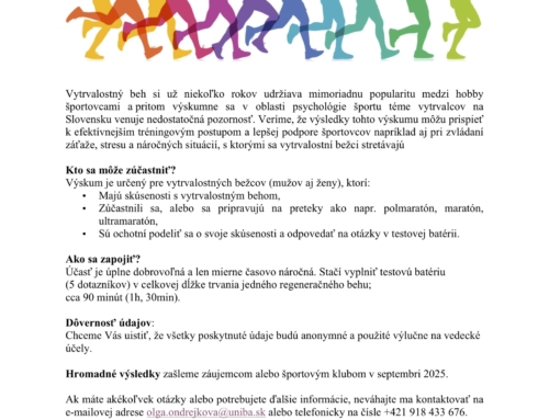 Výskum zameraný na psychickú odolnosť u vytrvalostných bežcov